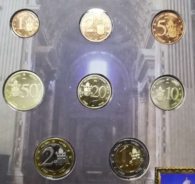 北京马甸外币专卖拍卖第十四期，非贵金属硬币专场，陆续上新，欢迎关注 梵蒂冈欧元样币册8枚/套，品相如图