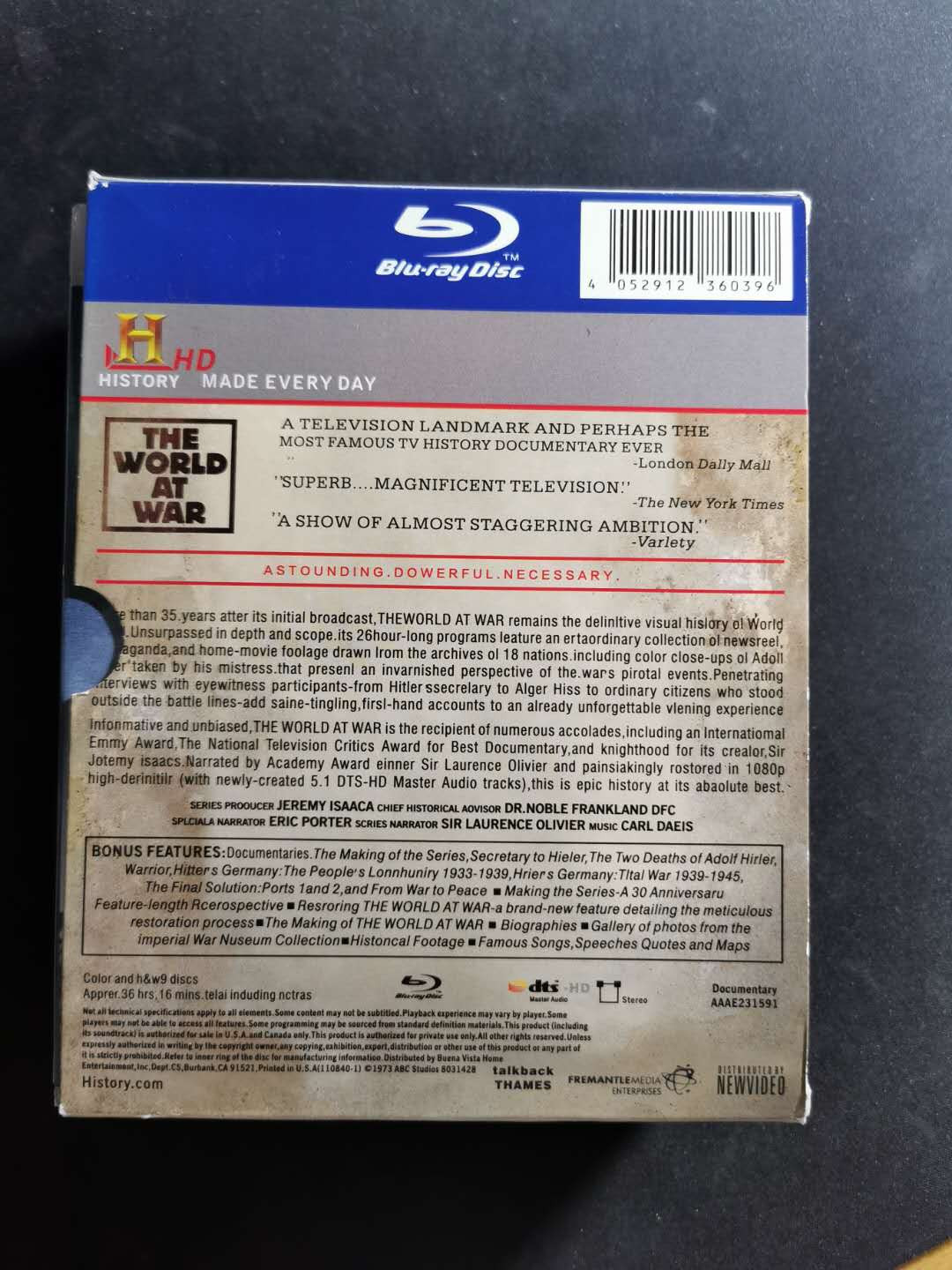 【鲸贝乐淘】千字文·第“荣业所基，籍甚无竟”号拍卖 【世界战争】全套DVD, 5盒，整套