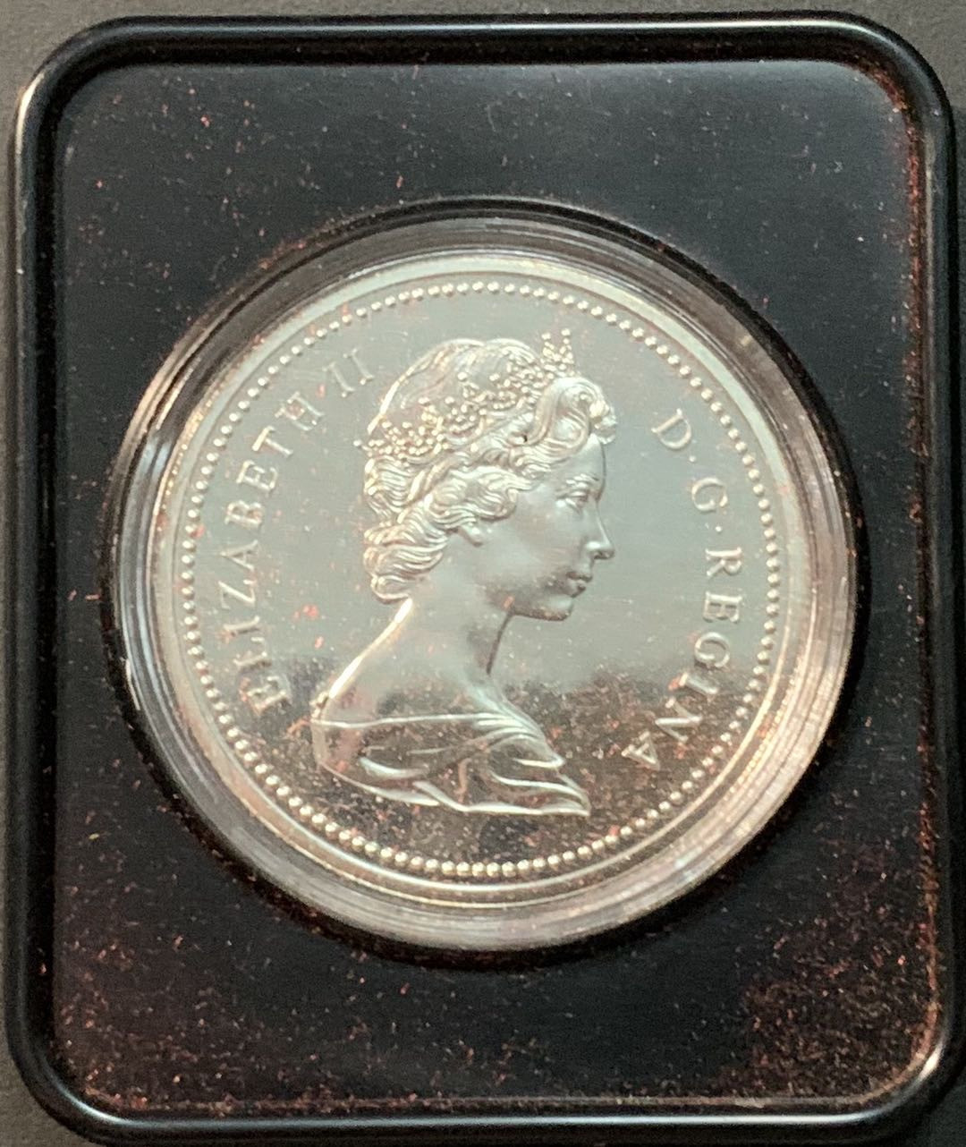 紫瑗钱币—微拍第84期  加拿大 1975年 卡尔加里 1元 23.32克 0.5银 原盒