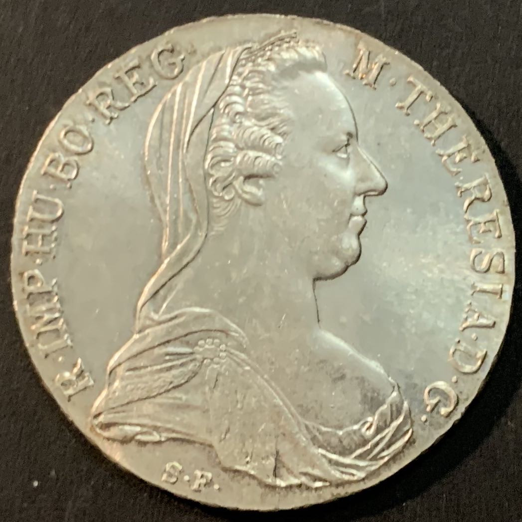 紫瑗钱币—微拍第85期  奥匈帝国 1780年 大奶妈 1泰勒 后铸 28.06克 0.833银 UNC