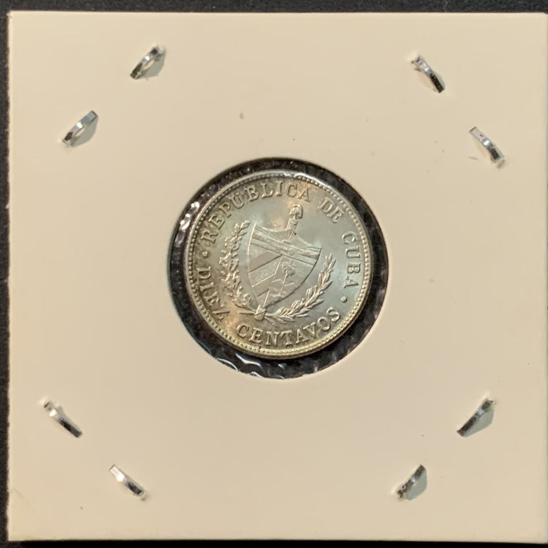 紫瑗钱币—微拍第85期  古巴 1949年 五角星 10分 2.5克 0.9银 BU