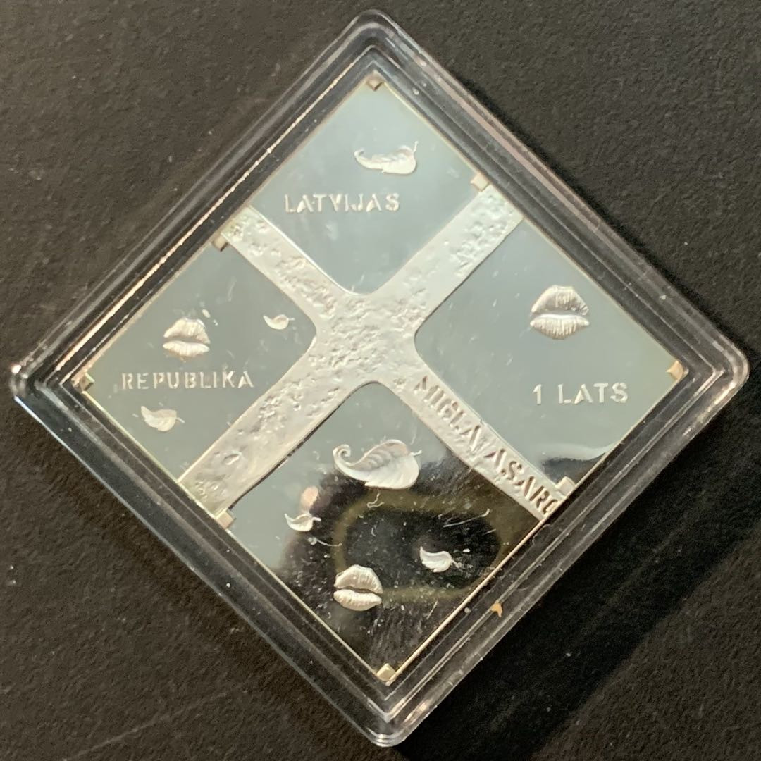 紫瑗钱币—微拍第85期  拉脱维亚 2011年 亚历山大·卡克斯 1拉特 26克 0.925银 精制 原盒证书