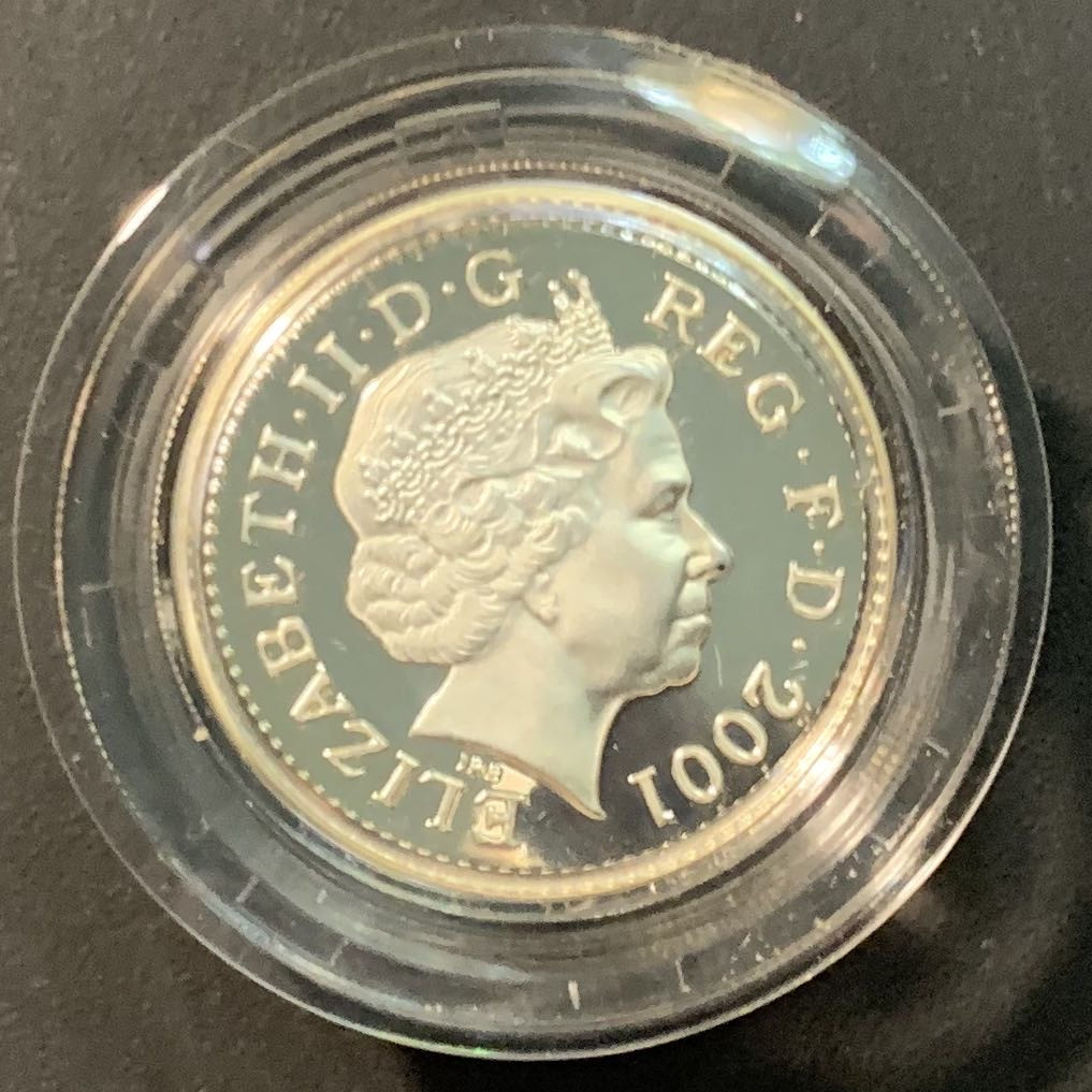 紫瑗钱币—微拍第85期  英国 2001年 北爱尔兰 1磅 加厚银币 19克 0.925银 精制 原盒证书