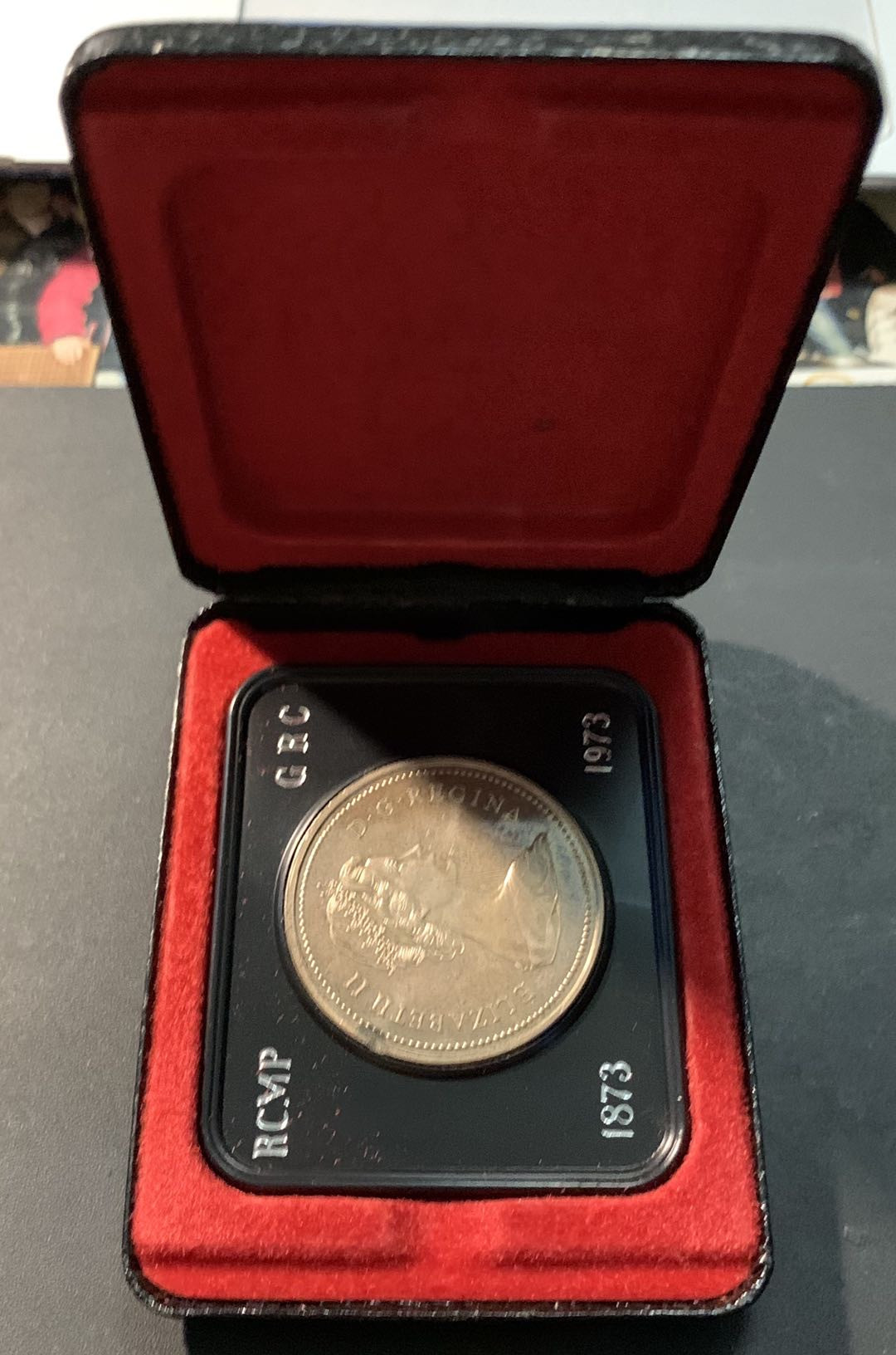 紫瑗钱币—微拍第85期  加拿大 1973年 皇家骑警成立100周年 1元 23.32克 0.5银 原盒