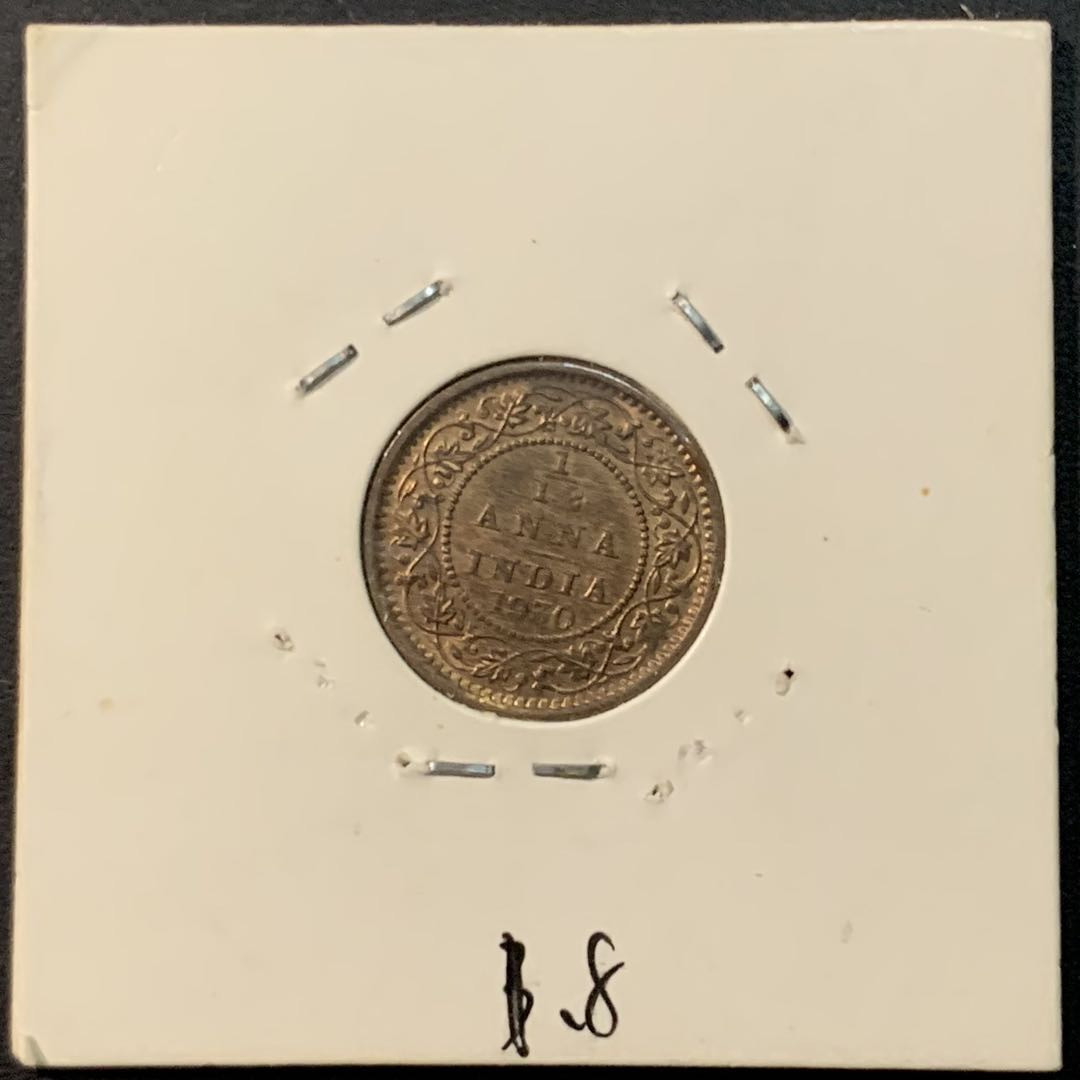 紫瑗钱币—微拍第85期  英属印度 1930年 乔治五世 1/12安娜 铜币 UNC