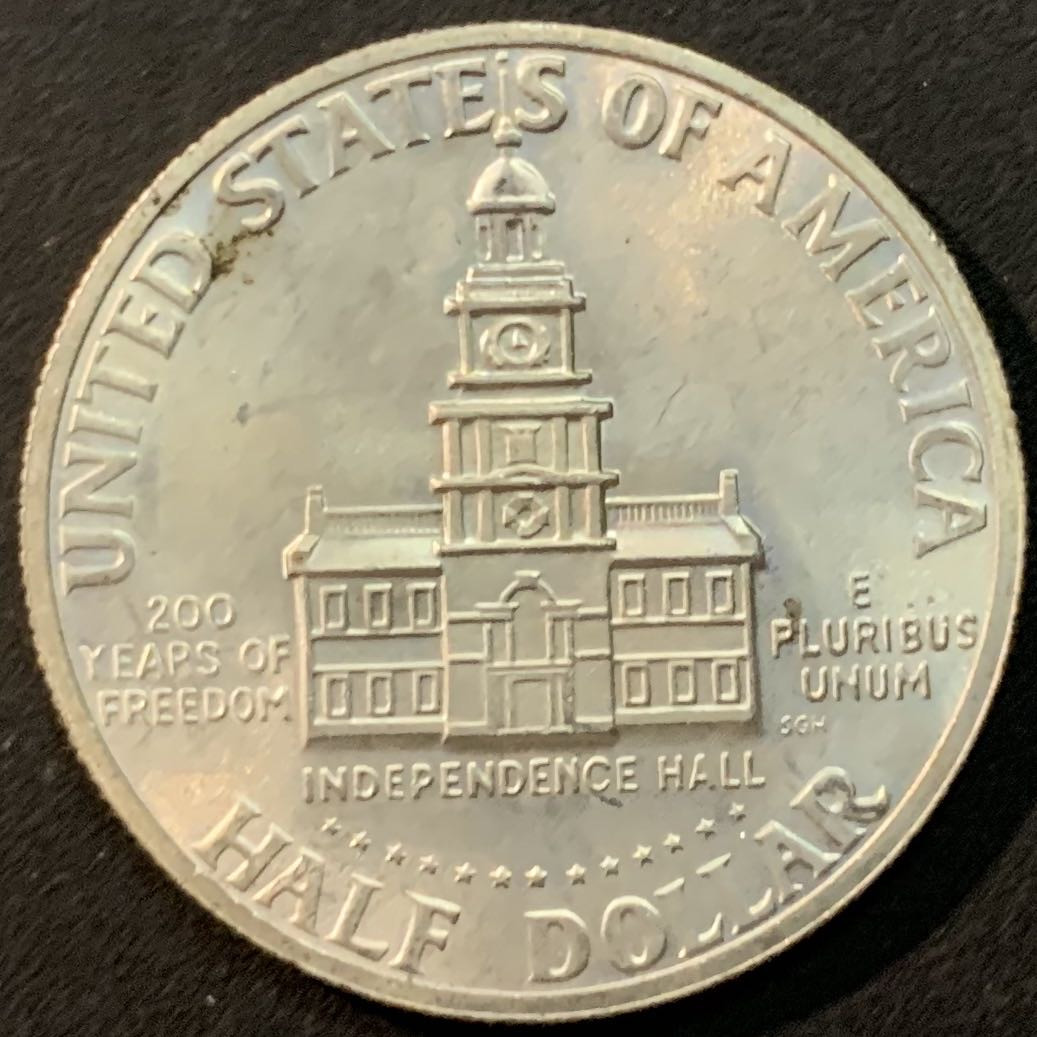 紫瑗钱币—微拍第85期  美国 1976年 建国200周年 半美元 50美分 12.3克 0.4银 BU