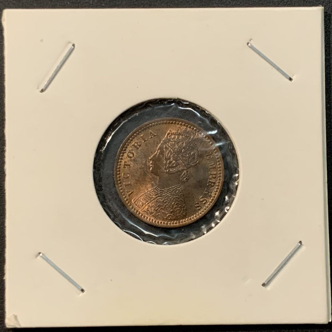 紫瑗钱币—微拍第85期  英属印度 1894年 维多利亚 1/12 安娜 BU