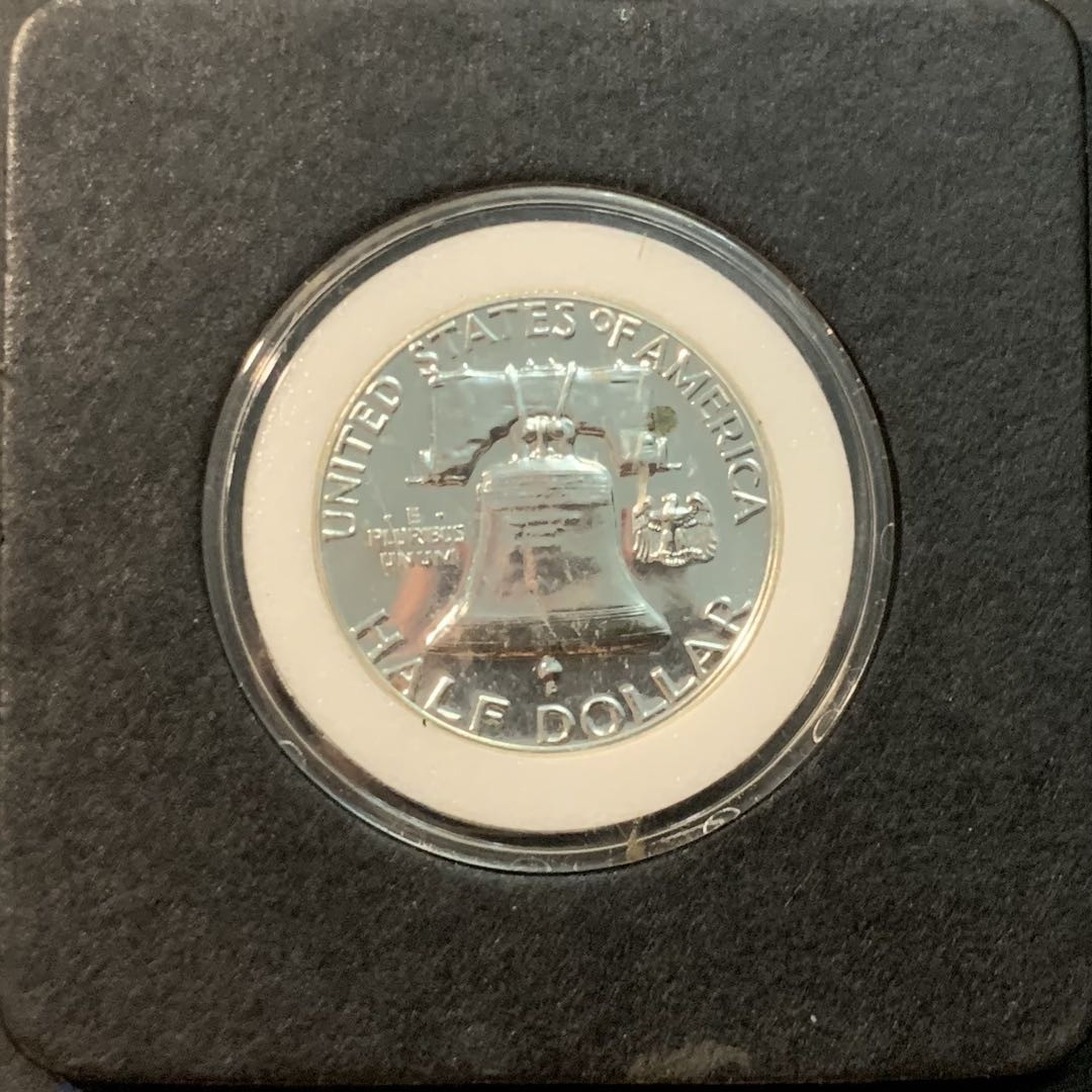 紫瑗钱币—微拍第85期  美国 1960年 富兰克林 50美分 半美元 12.5克 0.9银 精制 PR64