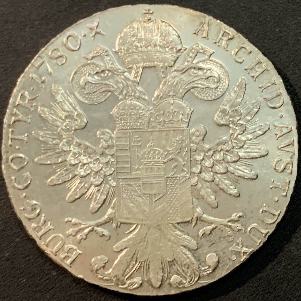 紫瑗钱币—微拍第85期  奥匈帝国 1780年 大奶妈 1泰勒 后铸 28.06克 0.833银 UNC