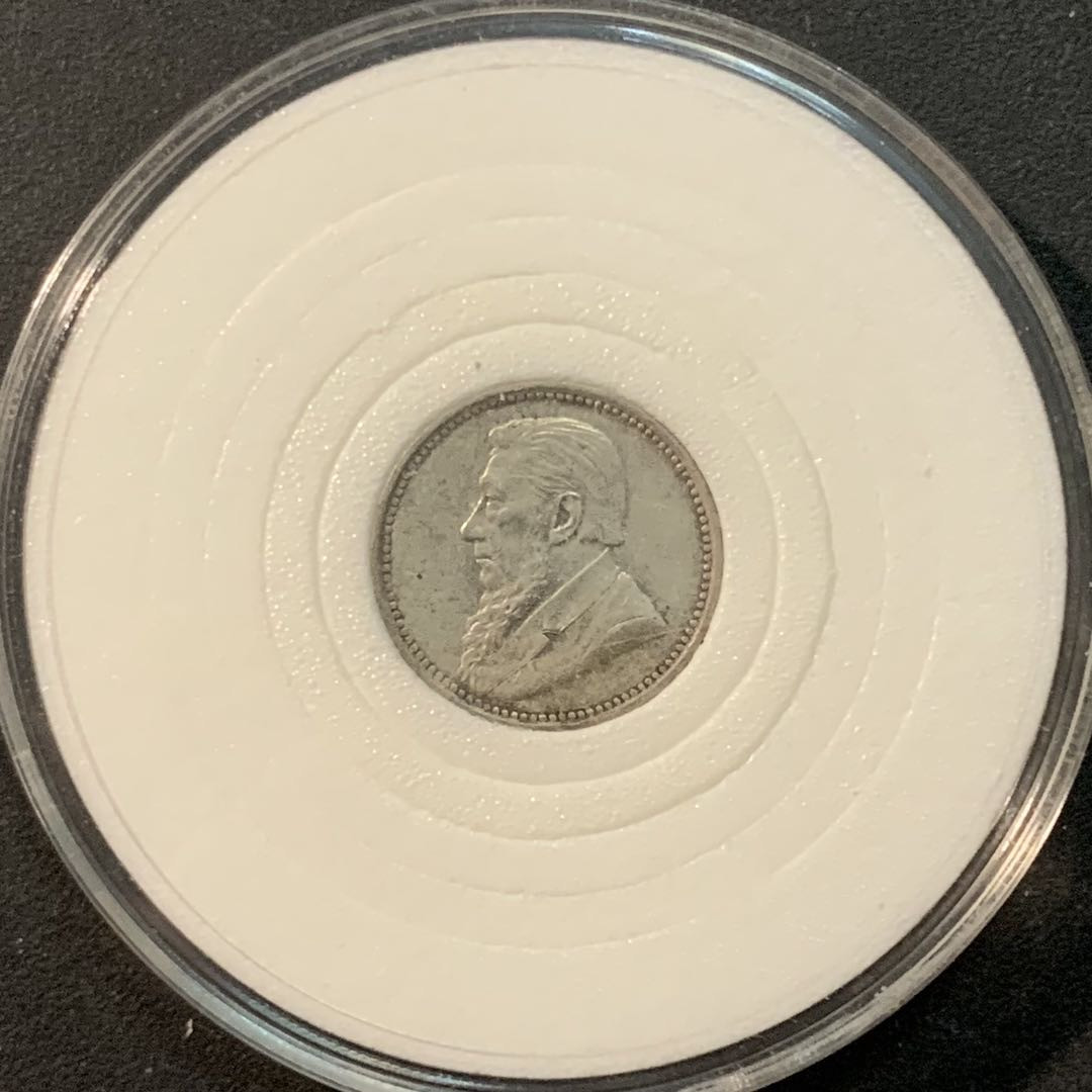 紫瑗钱币—微拍第85期  德兰士瓦 1897年 3便士 1.42克 0.925银 AU品质