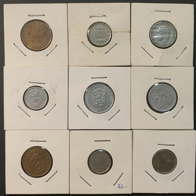 紫瑗钱币—微拍第85期  - 外国钱币一组9枚 NO.1