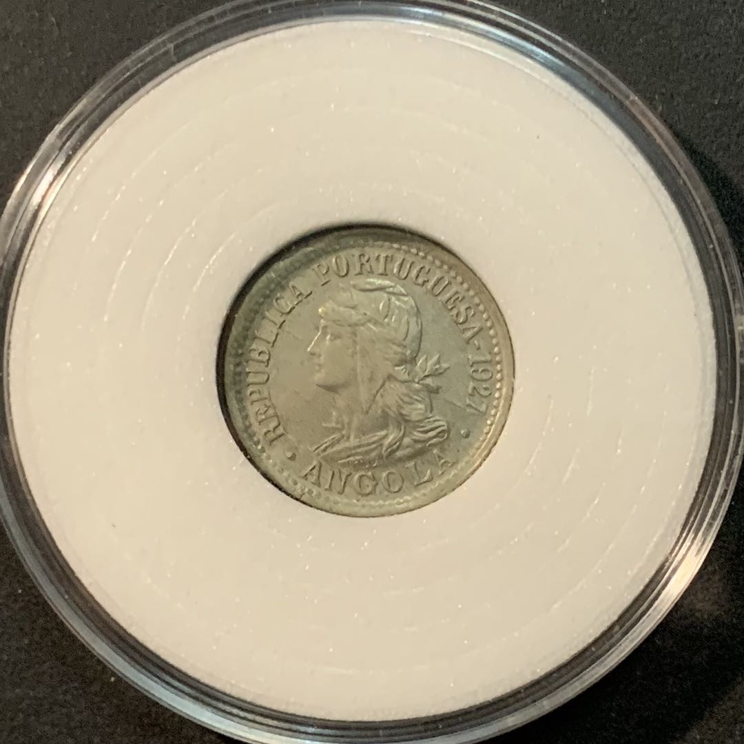 紫瑗钱币—微拍第85期  葡属安哥拉 1927年 2马库塔 镍币 AU品质