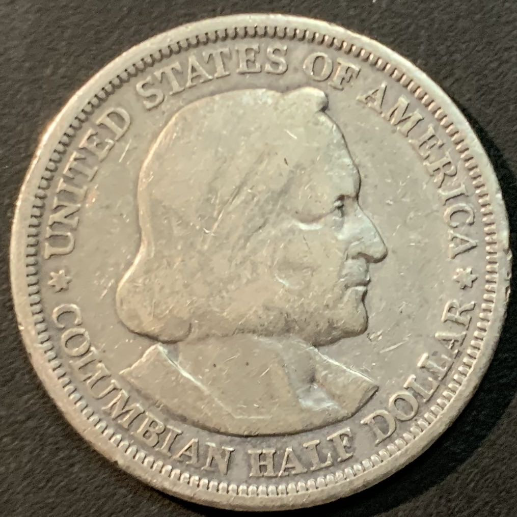 紫瑗钱币—微拍第85期  美国 1893年 哥伦布发现美洲 半美元 50美分 12.5克 0.9银