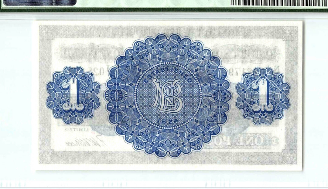 【收藏联盟】第153期拍卖——圣书之美（共55拍） 北爱尔兰 1940年1镑 p178b  PMG66EPQ 早期版本 精美