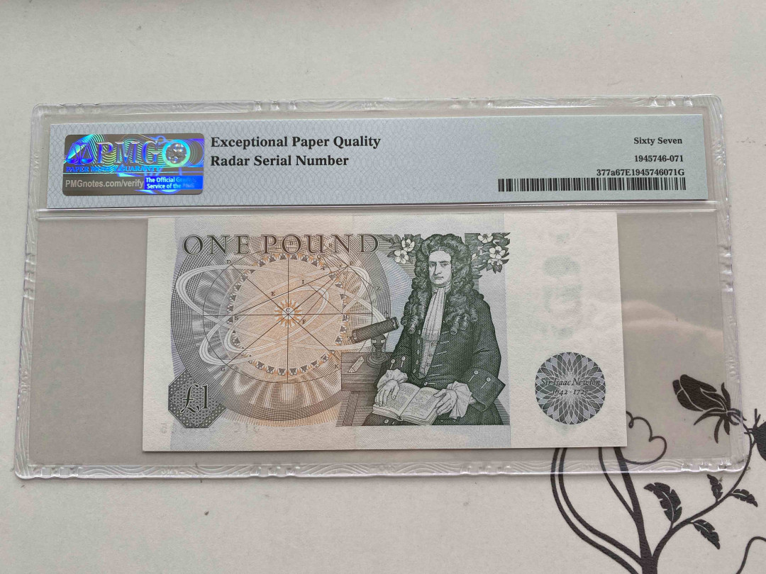 【收藏联盟】第153期拍卖——圣书之美（共55拍） 【雷达号】英国 1978-80年1镑 PMG67EPQ  p377a
