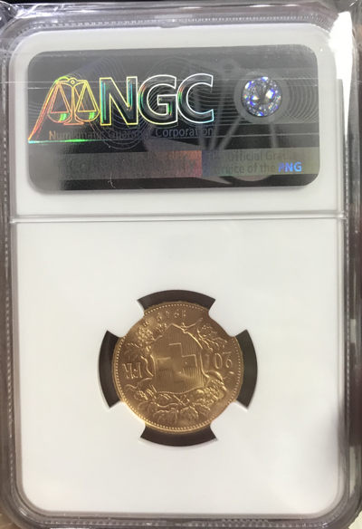 【随心拍&Getcoins】现代钱币拍卖第五十八期 1949年瑞士雪山女神金币NGC64