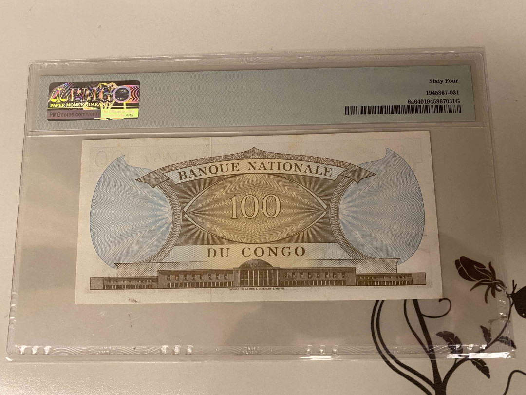 【收藏联盟】第153期拍卖——圣书之美（共55拍） 刚果 1961-64年 100法郎 PMG64