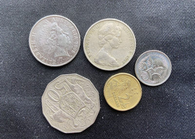 【随心拍&Getcoins】现代钱币拍卖第五十八期 【澳大利亚】澳大利亚流通币5枚秒杀