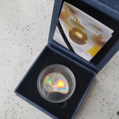 【随心拍&Getcoins】现代钱币拍卖第五十八期 帕劳2014年“玉蚌含珠”三角帆蚌镶嵌银币