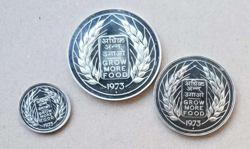 【随心拍&Getcoins】现代钱币拍卖第五十八期 印度1973年FAO纪念币3枚