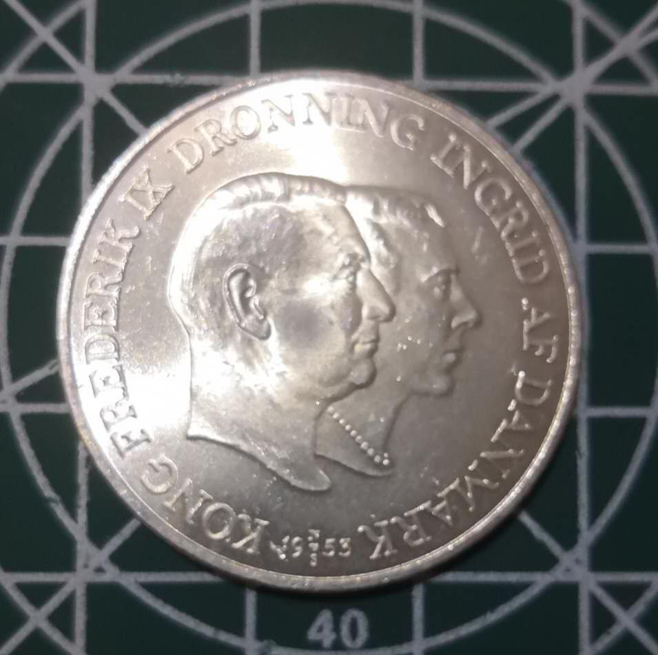 燕姐换藏第三十二拍 1953年格陵兰岛纪念银币2克朗