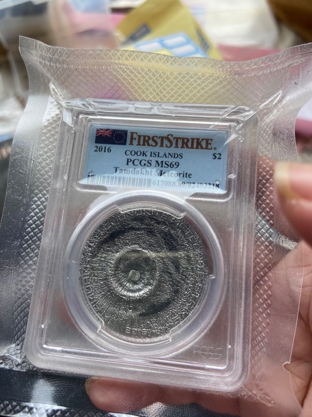 【币观天下】第114期钱币拍卖 【库克】2016库克陨石币【pcgs69】