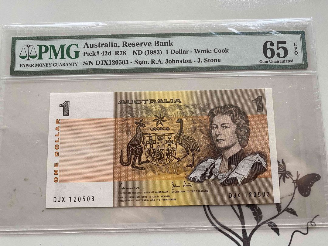 【收藏联盟】第154期拍卖——大津巴布韦遗址（共50拍） 澳大利亚 1983年1元 PMG65EPQ 