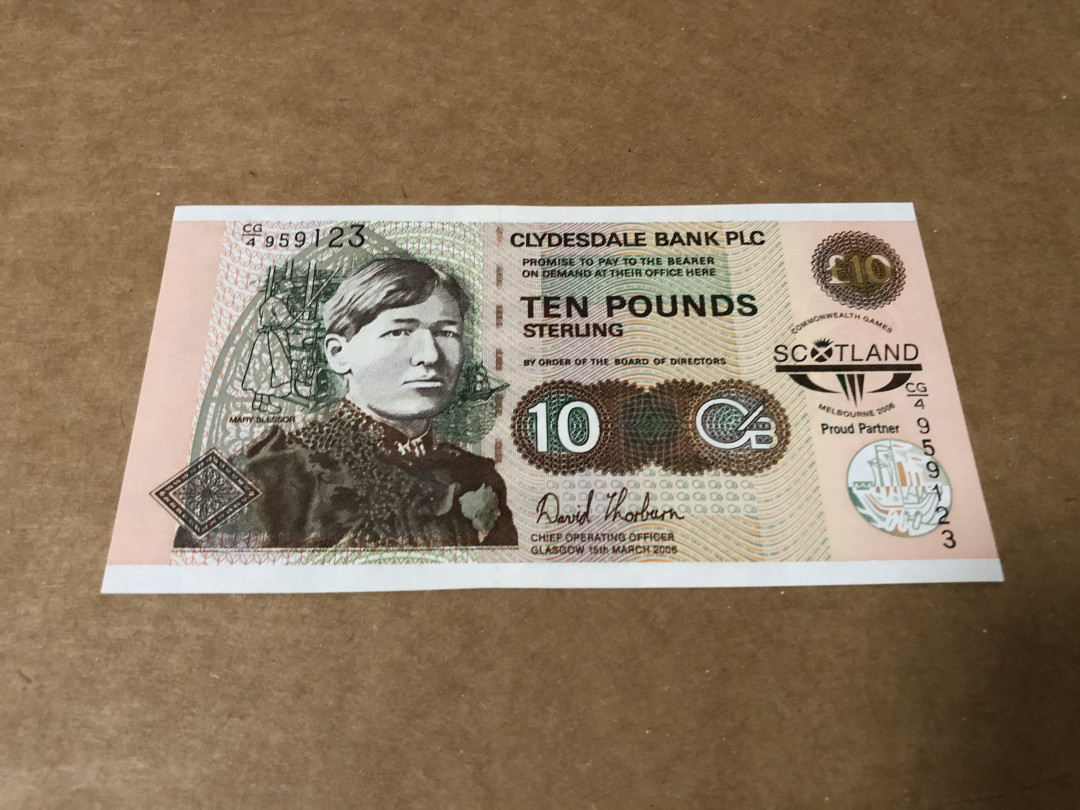 【收藏联盟】第154期拍卖——大津巴布韦遗址（共50拍） 【123顺子号】苏格兰2006年10镑 第18届英联邦运动会纪念钞 全新UNC