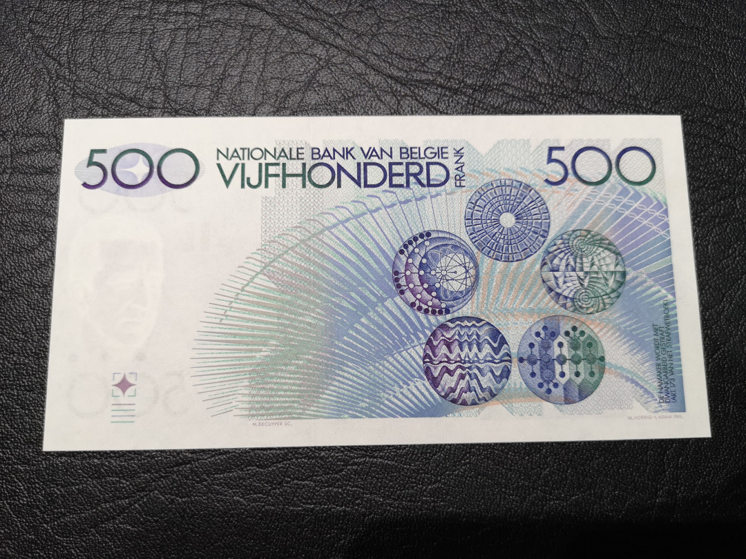 《外钞收藏家》第八十一期拍卖 比利时倒二版 500法郎  全新unc