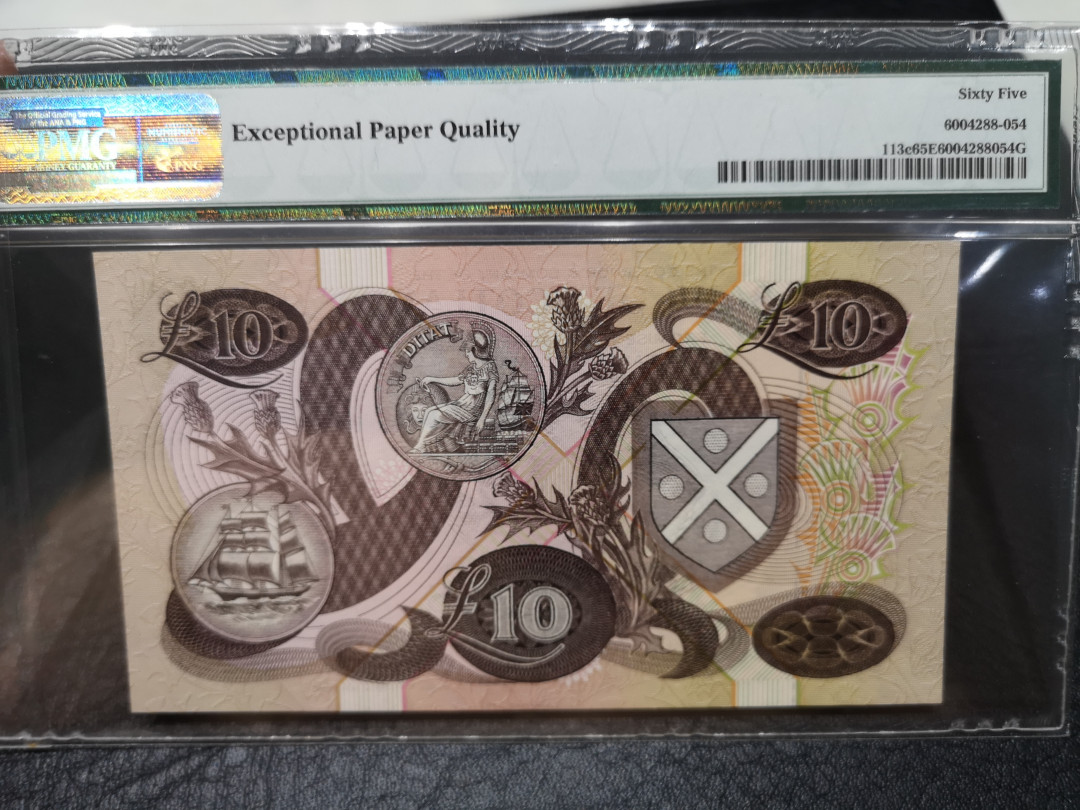 《外钞收藏家》第八十一期拍卖 苏格兰1987年10镑 pmg65