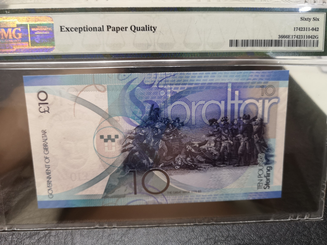 《外钞收藏家》第八十一期拍卖 2010年直布罗陀10镑 AAA初版 pmg66