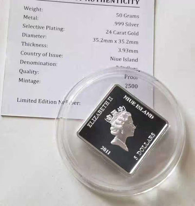 【随心拍&Getcoins】现代钱币拍卖第五十九期 纽埃1936英国三王之年镀金方形银币