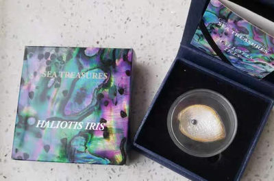 【随心拍&Getcoins】现代钱币拍卖第五十九期 帕劳2012年彩鲍含珠”鲍鱼蚌壳异形镶嵌银币