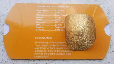 【随心拍&Getcoins】现代钱币拍卖第五十九期 库克2019年零食薯片仿真镀金银币