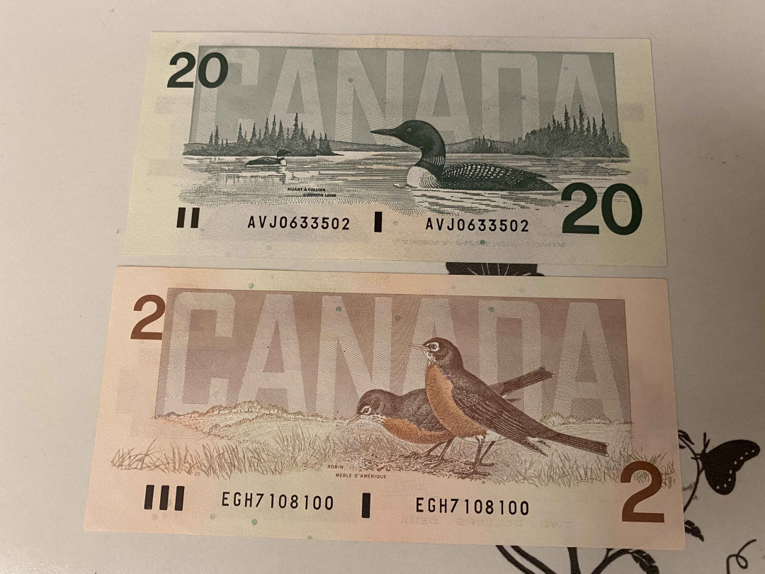 【收藏联盟】第155期拍卖——日本的释迦摩尼（共45拍） 【一组2张】加拿大 1986-91年 2&20元全新UNC- 女王纸币
