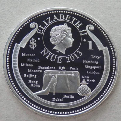 【随心拍&Getcoins】现代钱币拍卖第五十九期 纽埃2013年华彩时尚“婚纱”彩色银币，