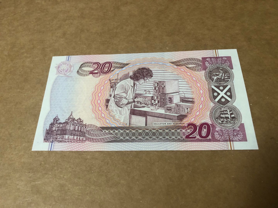 【收藏联盟】第155期拍卖——日本的释迦摩尼（共45拍） 【3位小号】苏格兰 1996年20镑 早期年份 纪念钞 全新UNC 苏格兰银行成立300周年