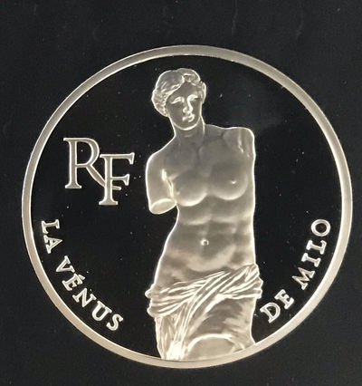 【随心拍&Getcoins】现代钱币拍卖第五十九期 法国1993年100法郎精制纪念大银币卢浮宫馆藏系列断臂维纳斯