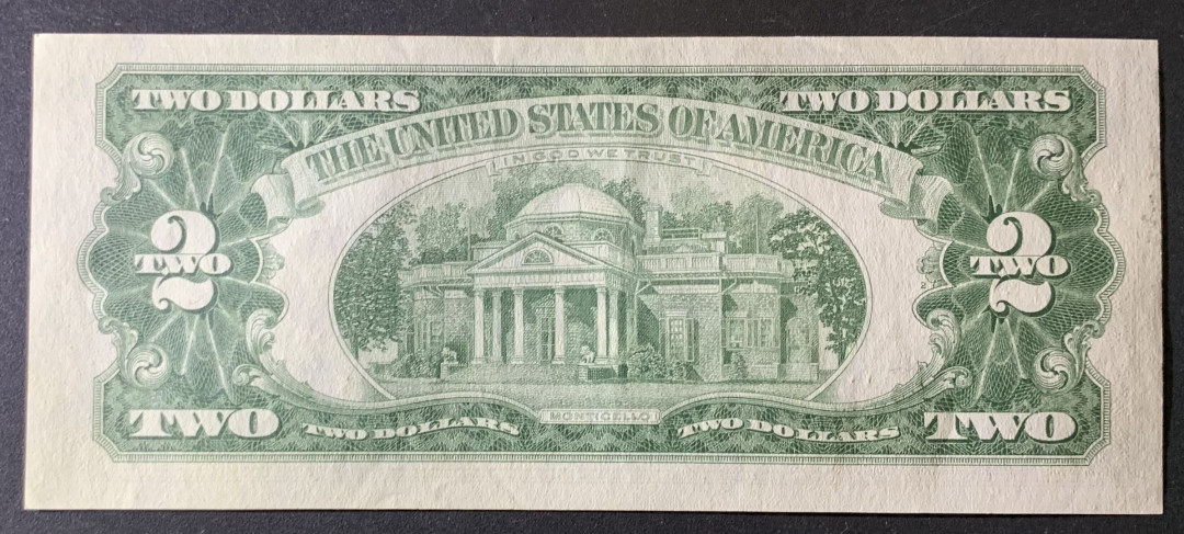 紫瑗钱币——微拍第87期—纸币场 美国 1963年 2美元 红印 UNC