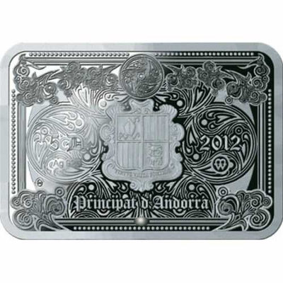 【随心拍&Getcoins】现代钱币拍卖第五十九期 安道尔2013年5第纳尔，上帝传奇系列(2) 乔托.迪.邦多内名画—《坎纳的婚礼》 彩色异形(矩形)精制银币