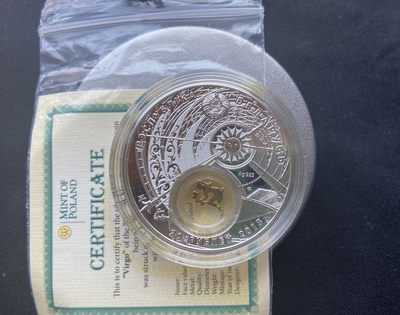 【随心拍&Getcoins】现代钱币拍卖第五十九期 【白俄罗斯】白俄罗斯2013年20卢布，十二星座银币系列--“处女座”，镶嵌可旋转“活体”小女孩 镀24K金 嵌透明水晶窗精制银币