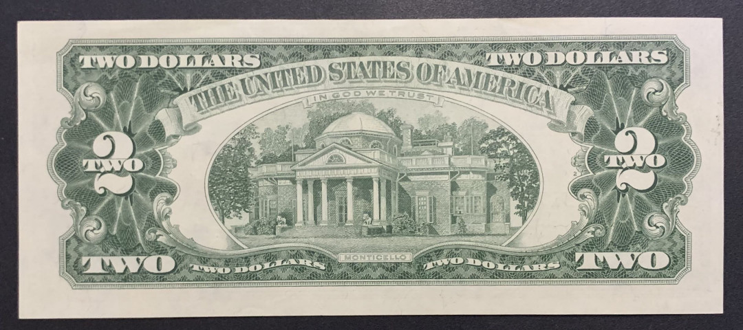 紫瑗钱币——微拍第87期—纸币场 美国 1963年 2美元 红印 UNC