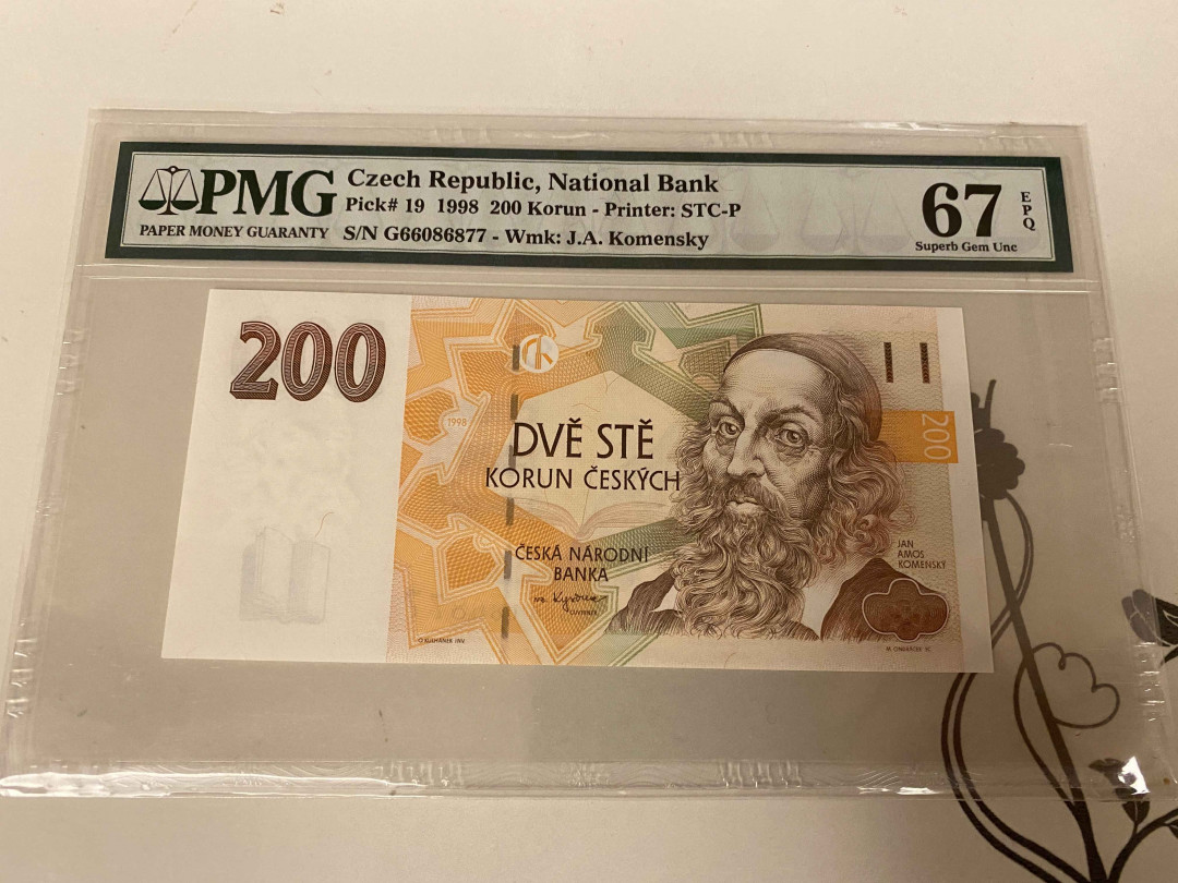 【收藏联盟】第157期拍卖——芝麻开门（共48拍） 捷克 1998年200克朗 PMG67EPQ 