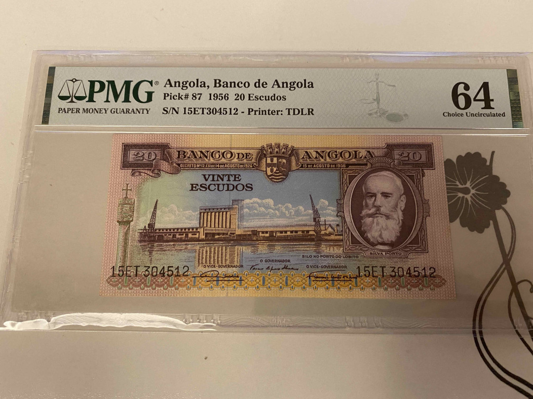 【收藏联盟】第157期拍卖——芝麻开门（共48拍） 安哥拉 1956年20埃斯库多 PMG64 动物群 精美