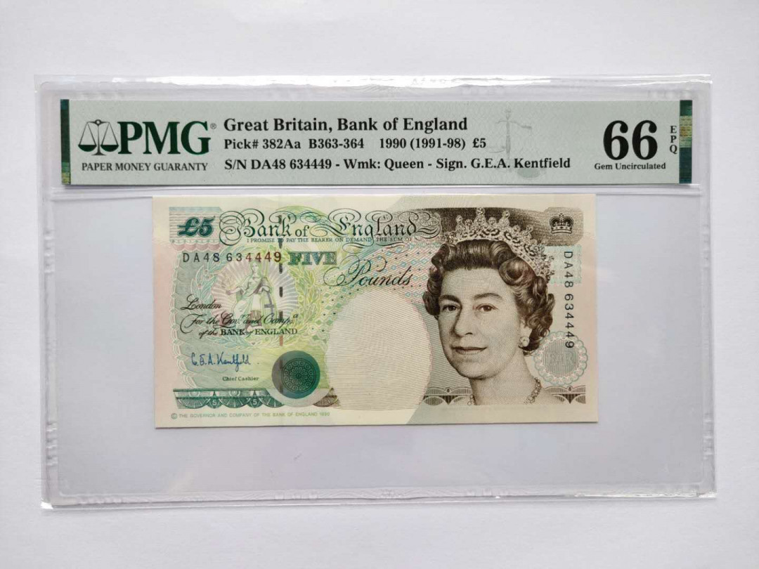 ★币不可少★第125期微拍★快递包邮 英国🇬🇧 5镑 pmg66