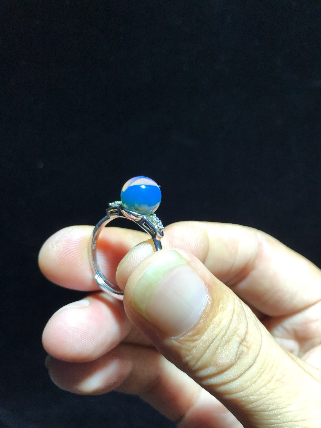 多米尼加蓝珀专场 多米尼加蓝珀戒指女款