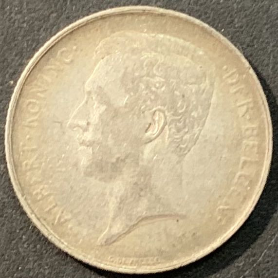 紫瑗钱币—微拍第90期  比利时 1913年 阿尔贝托国王 1法郎 5克 0.835银