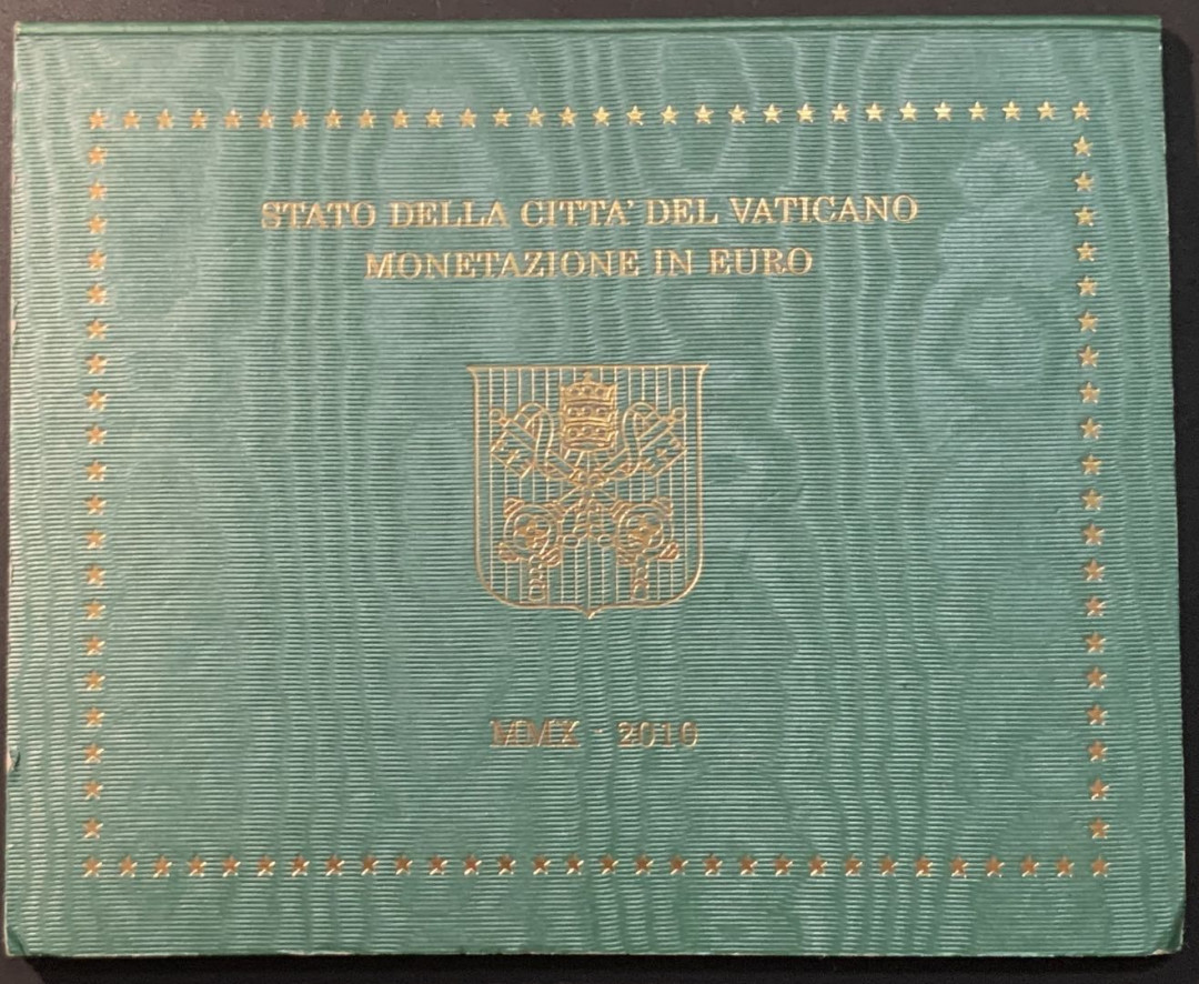 紫瑗钱币—微拍第90期  梵蒂冈 2010年 保罗二世 1分—2欧 8枚套 官方套