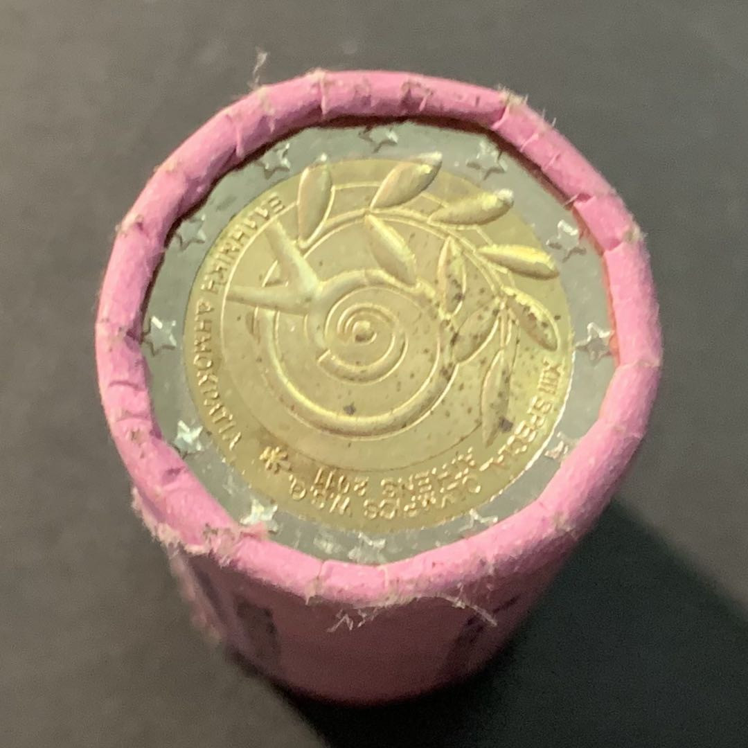 紫瑗钱币—微拍第90期  希腊 2011年 雅典特殊奥林匹克运动会 2欧元 双色纪念币 25枚整卷 少见