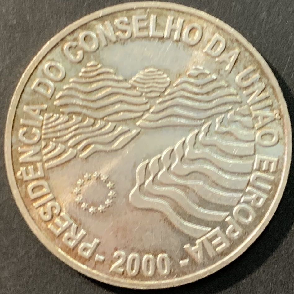 紫瑗钱币—微拍第90期  葡萄牙 2000年 欧盟轮值主席国 1000埃斯库多 27克 0.5银